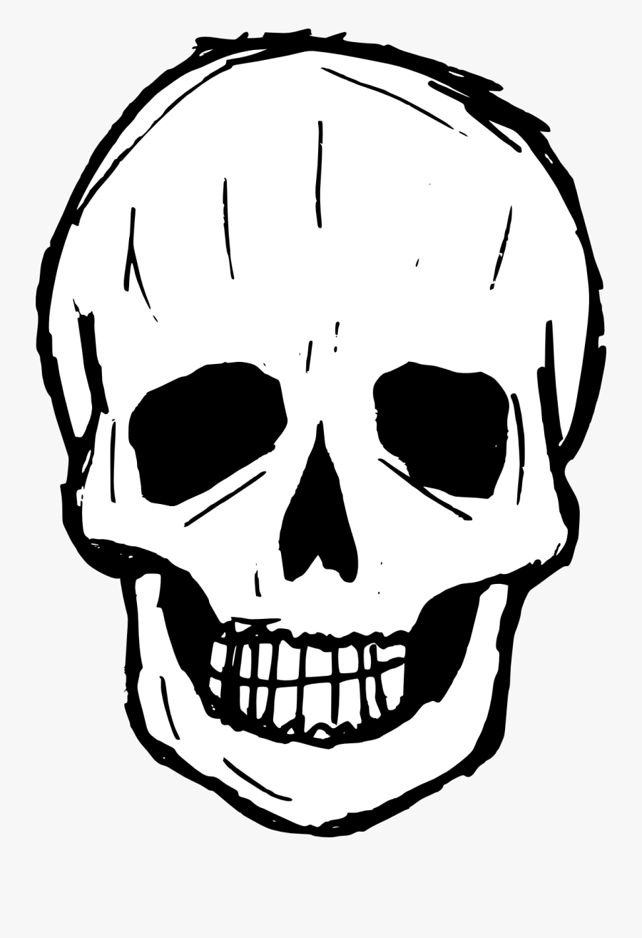 Clip Art Black And White Skull - Skull Black And White Transparent, Transparent Clipart