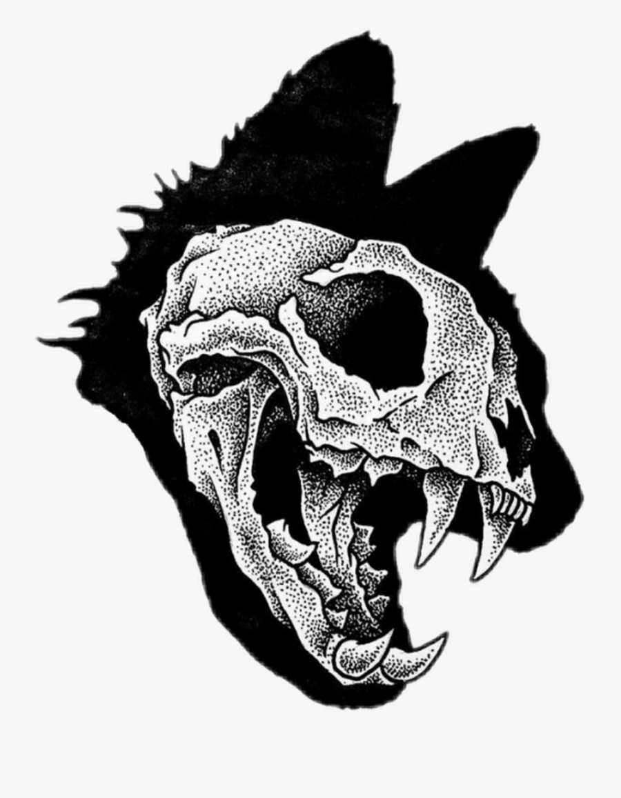 Transparent Skull Clipart - Cat Skull Tattoo, Transparent Clipart