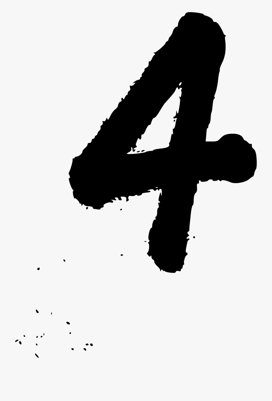 Number 4 Handwriting Png, Transparent Clipart
