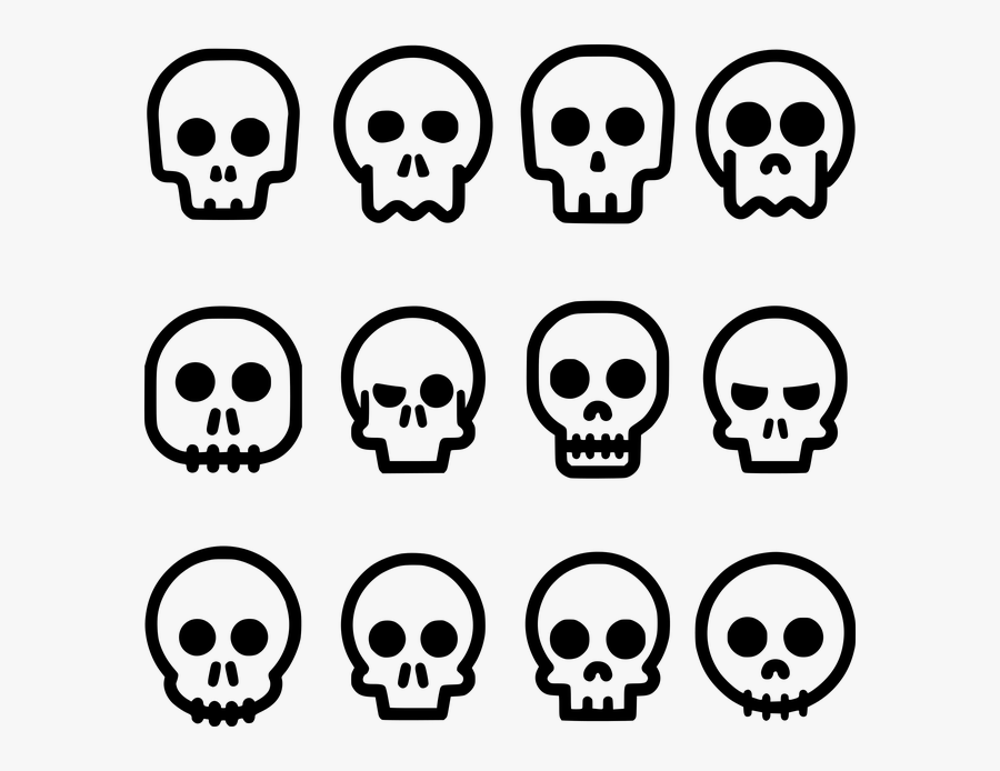 Emoticon,head,skull - Skull Comic, Transparent Clipart