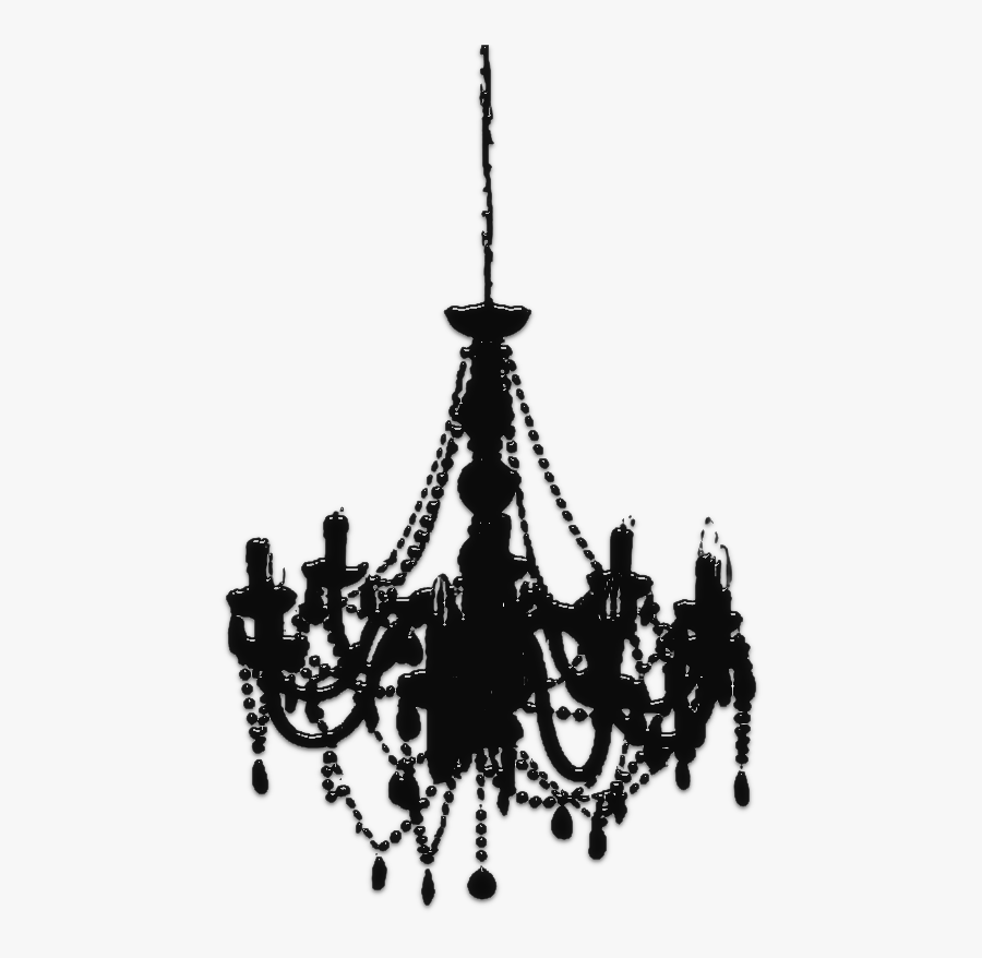 Lustre Noir Baroque Chandelier, Transparent Clipart