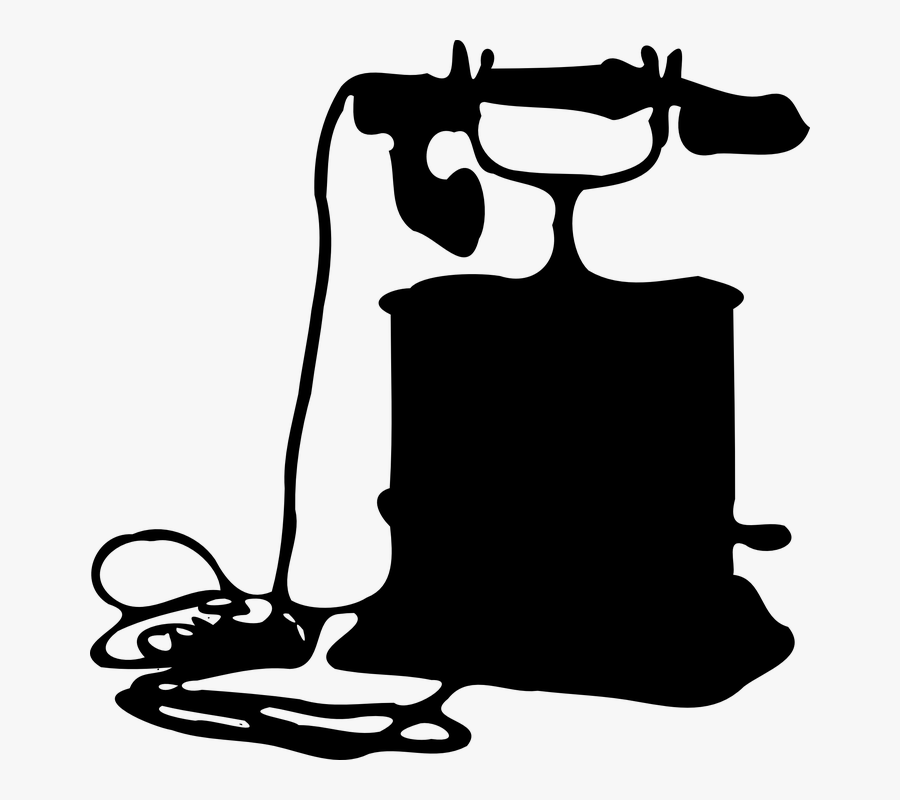 Telephone, Phone, Communication, Connection, Device - Old Phone Silhouette Png, Transparent Clipart