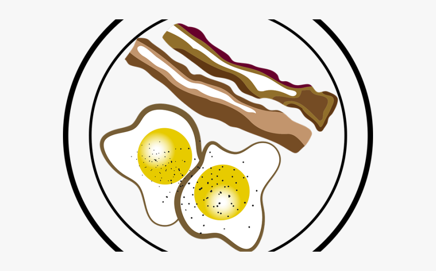 Transparent Breakfast Clipart Border - Clipart Black And White Eggs Fried, Transparent Clipart