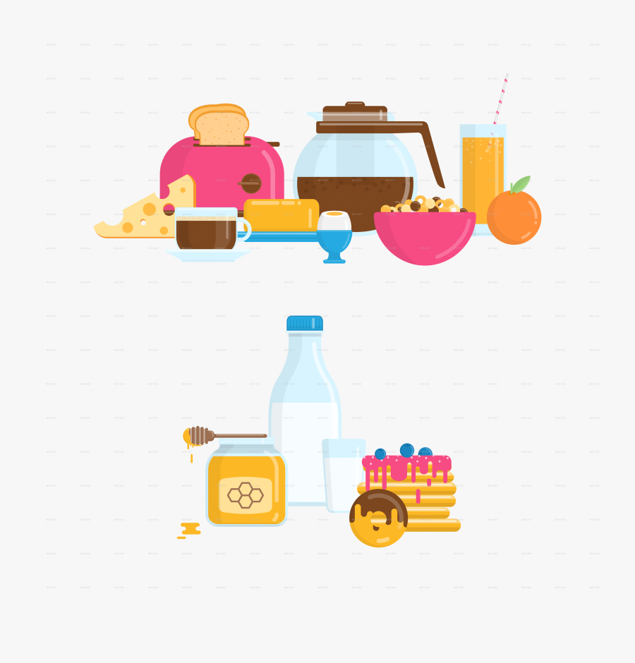 Breakfast Transparent Illustration Png Black And White, Transparent Clipart