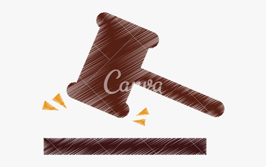 Gavel Sketch At Paintingvalley - 判断 アイコン, Transparent Clipart