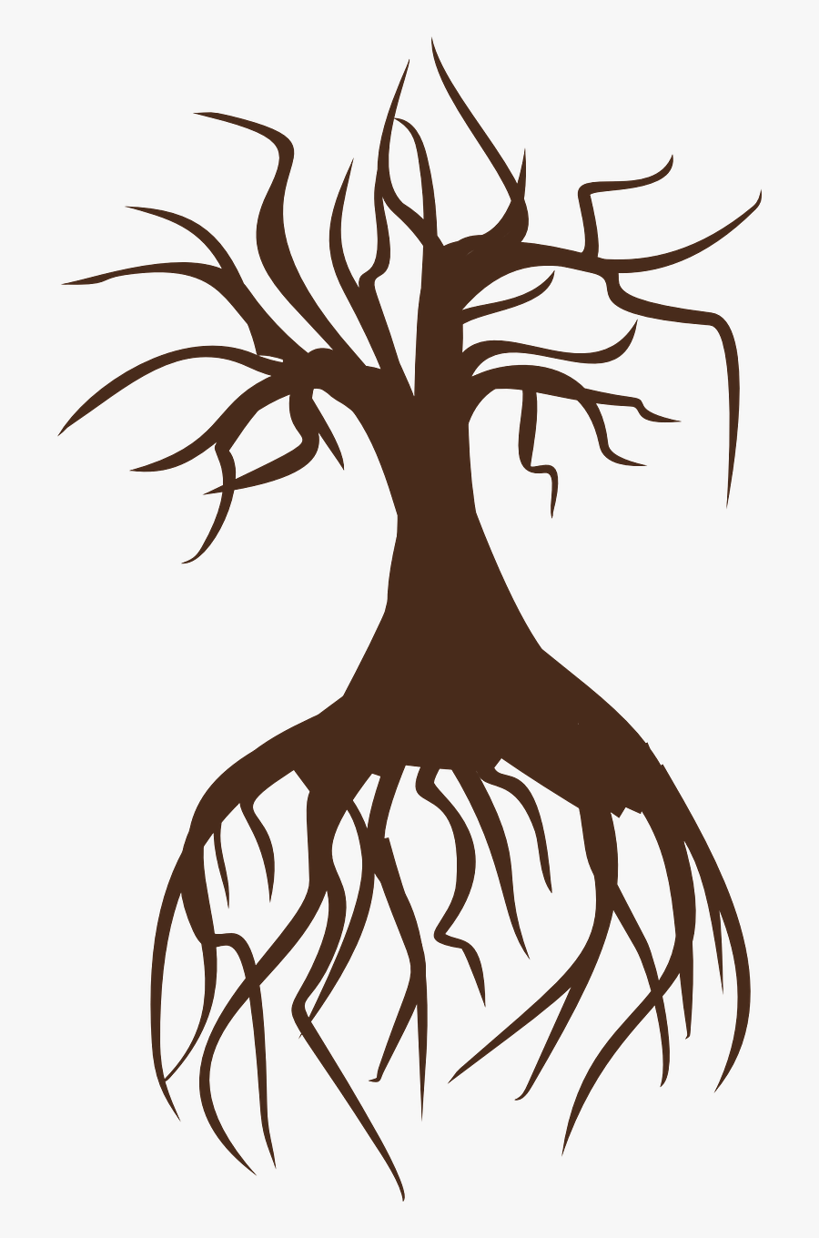 Barren Tree With Its Roots, Transparent Clipart