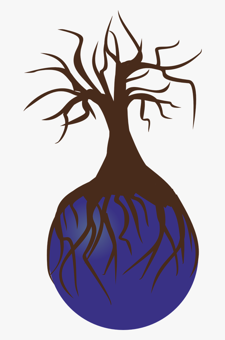Barren Tree With Its Roots, Transparent Clipart