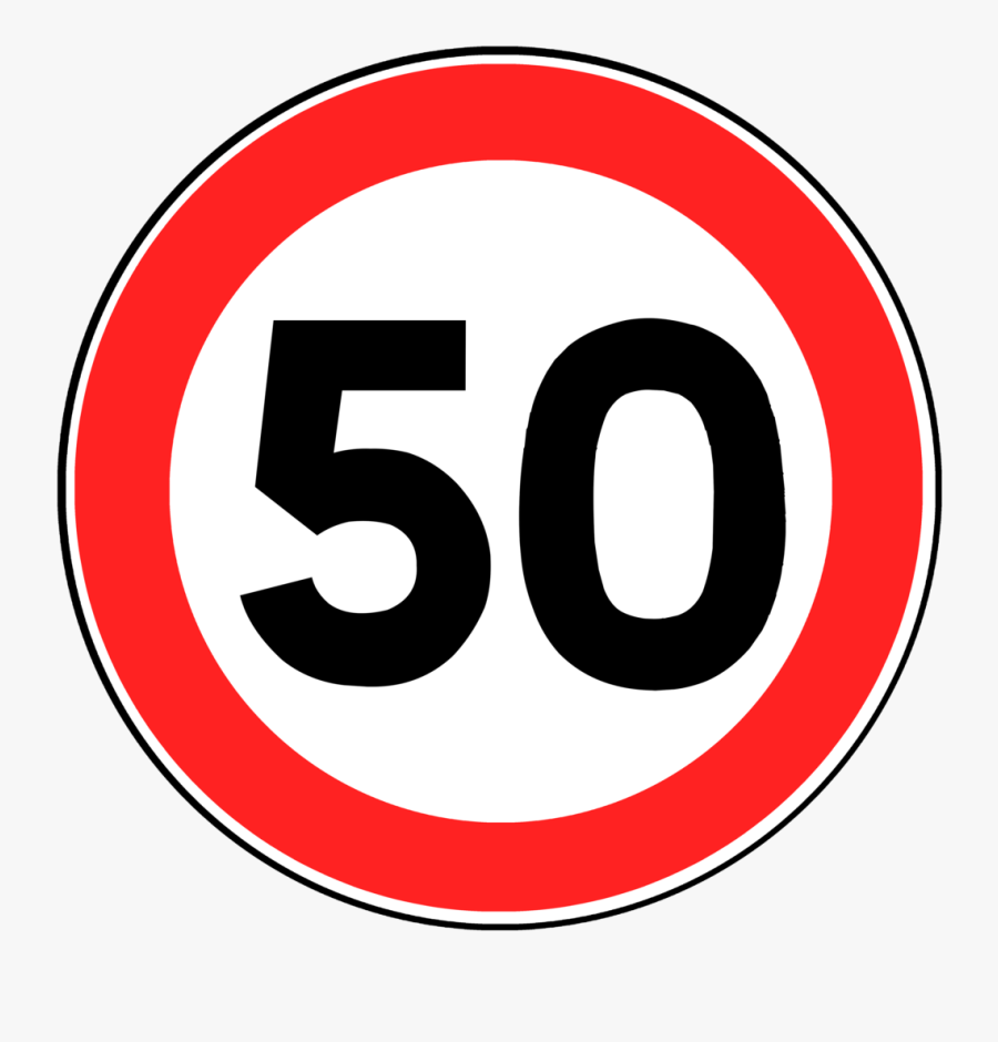 50 Speed Limit Sign Clipart , Png Download - Circle, Transparent Clipart