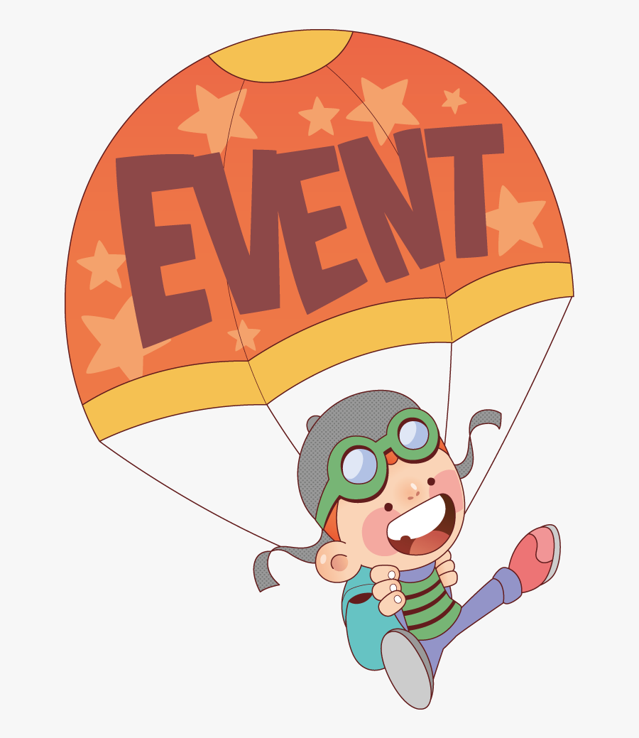 Child Boys Under The Transprent Png Free - Animated Cartoon Parachute, Transparent Clipart
