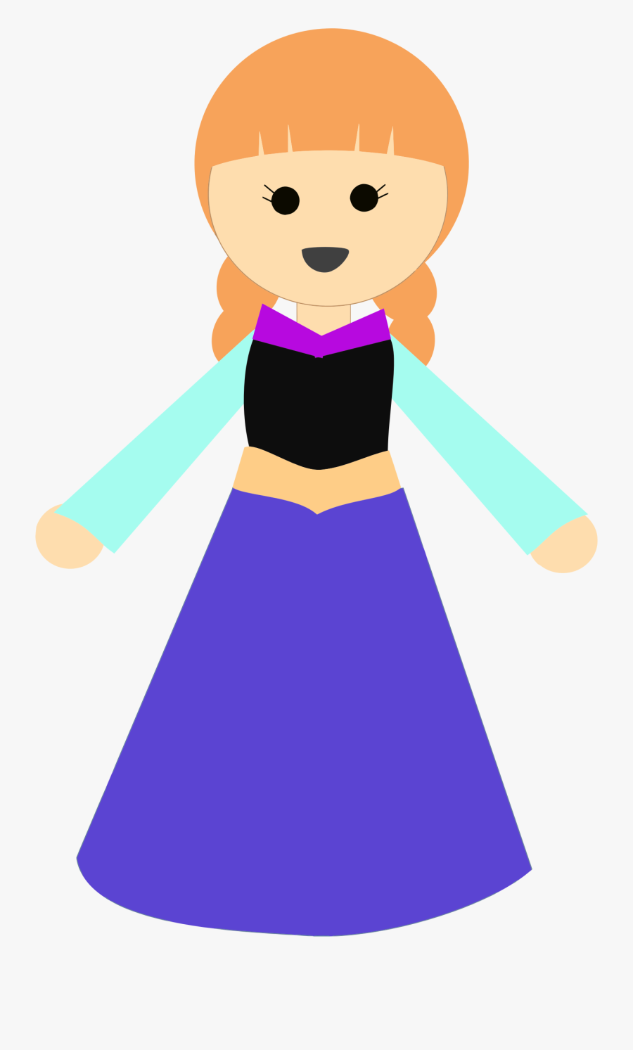 Clip Art Girl In Dress Clipart - Girl With Dress Cartoon Png, Transparent Clipart