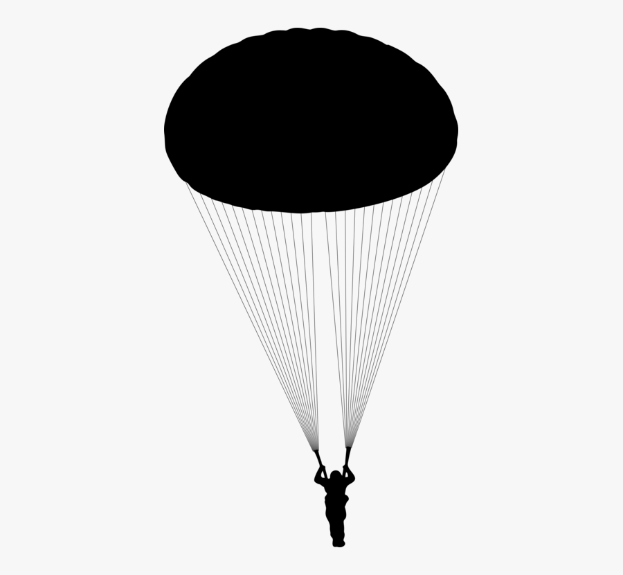 Parachute Clipart Black And White Parachute Silhouette - Parachute Silhouette Png, Transparent Clipart