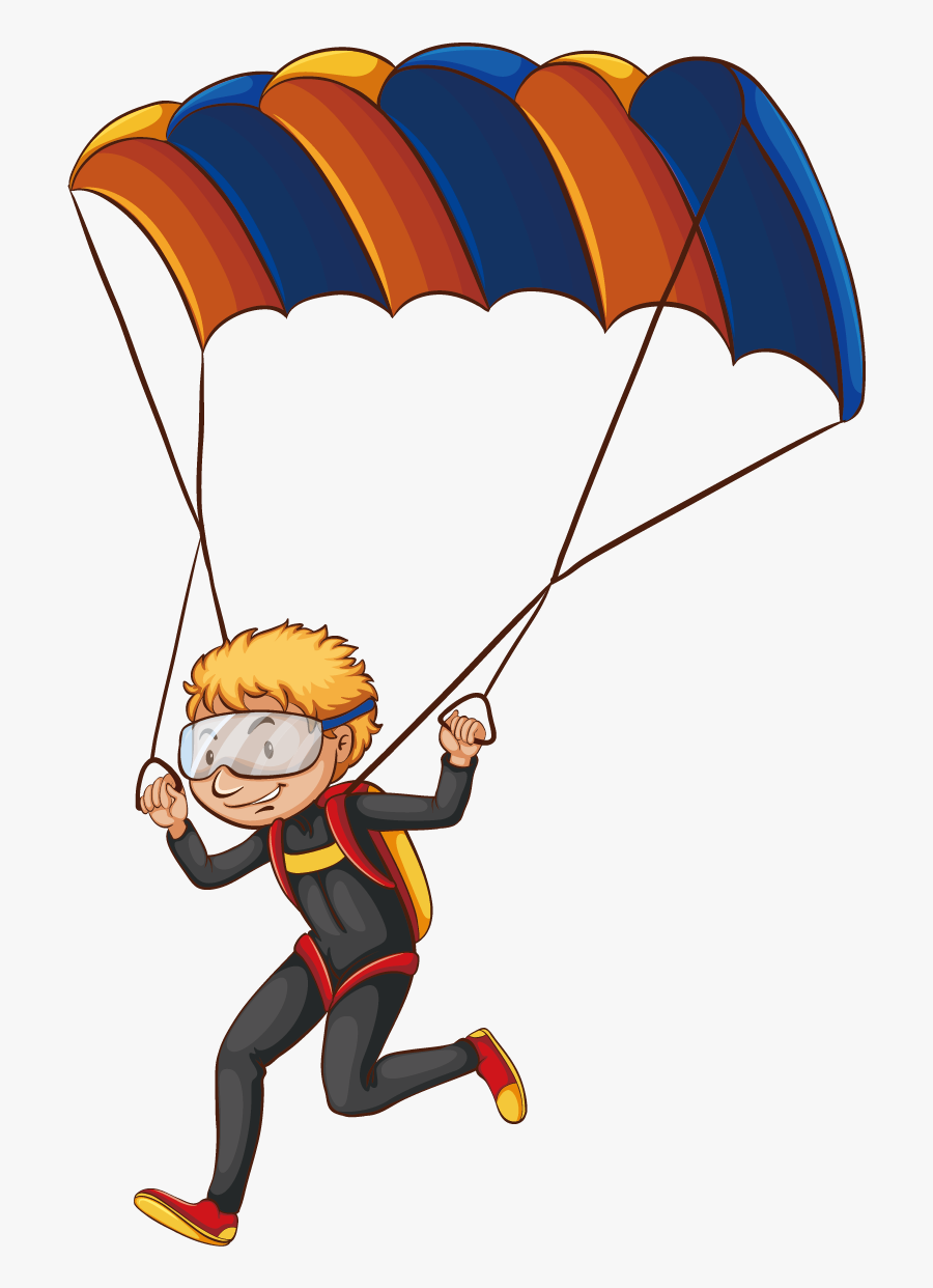 Parachute Clipart Yellow - Cartoon Transparent Background Parachute Png, Transparent Clipart