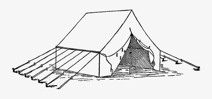 Clipart Tent Army Tent - Vintage Camp Tent Illustration, Transparent Clipart