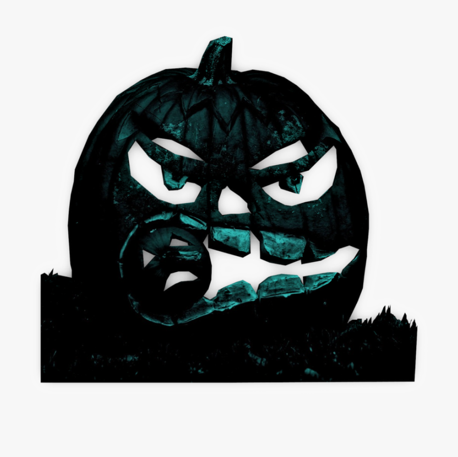 Halloween Clip Art - Carved Hockey Player Pumpkin, Transparent Clipart