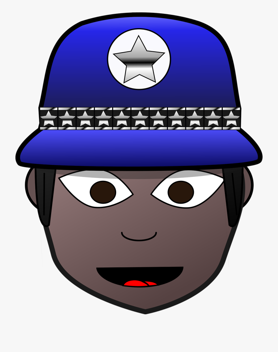 Comic Characters Cop Dress-up Head - Police Woman Face Image Clipart, Transparent Clipart