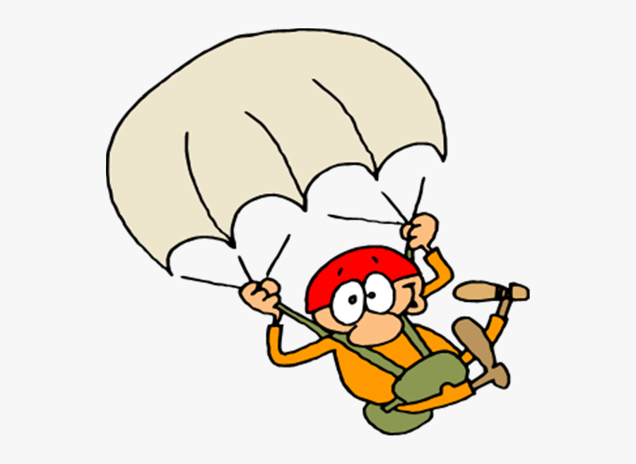 Parachuting Cartoon Clipart , Png Download - Parachute Cartoon, Transparent Clipart