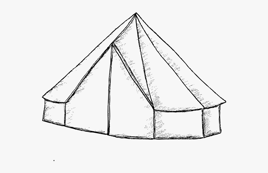 Transparent Camping Tent Clipart Black And White - Sketch, Transparent Clipart
