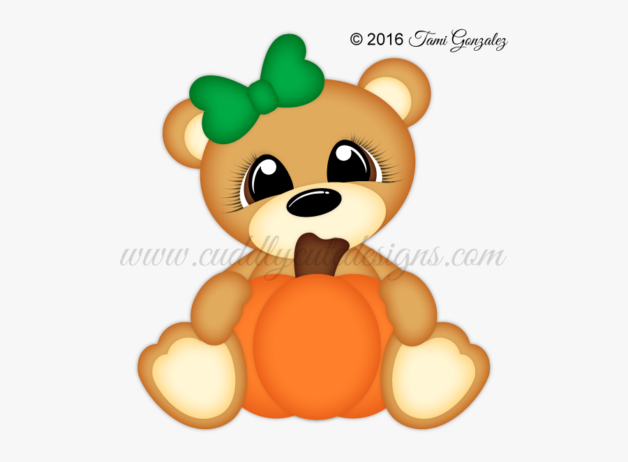Fall Library - Bear On A Pumpkin Clip Art, Transparent Clipart
