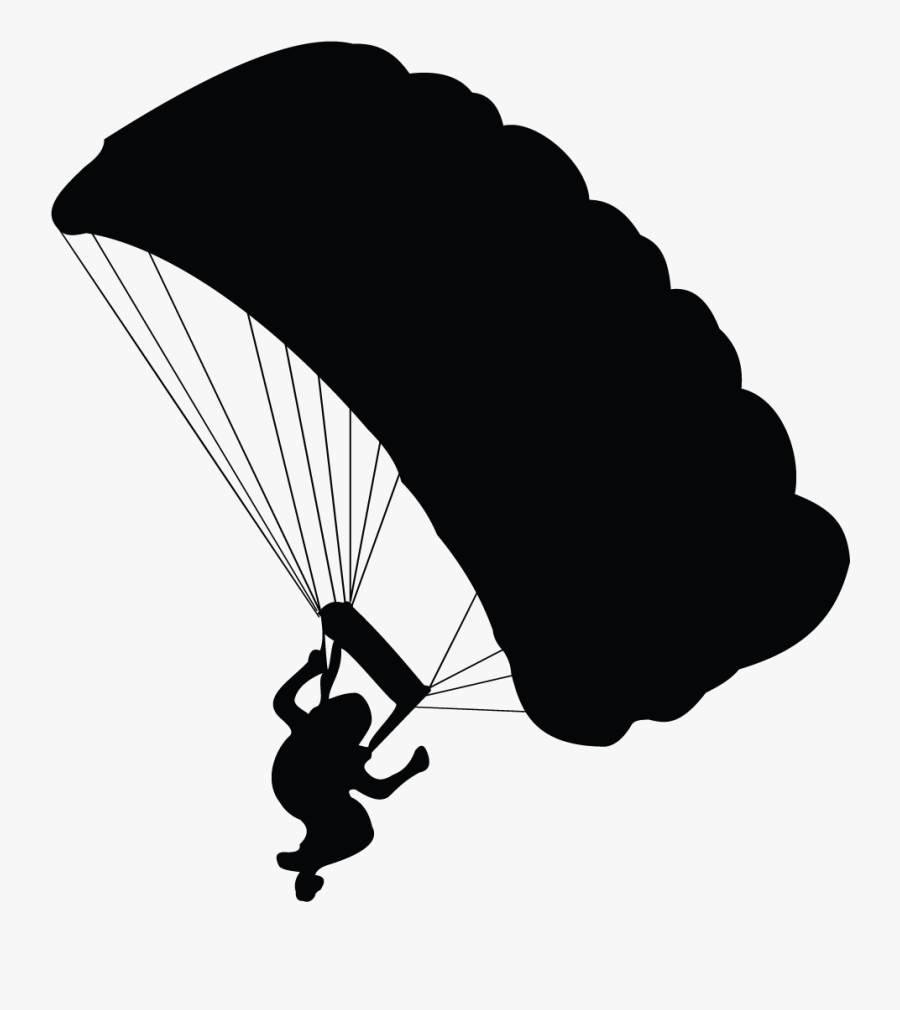 Landing Fall Silhouette Parachuting Transprent Png - Sky Diving Silhouette Png, Transparent Clipart