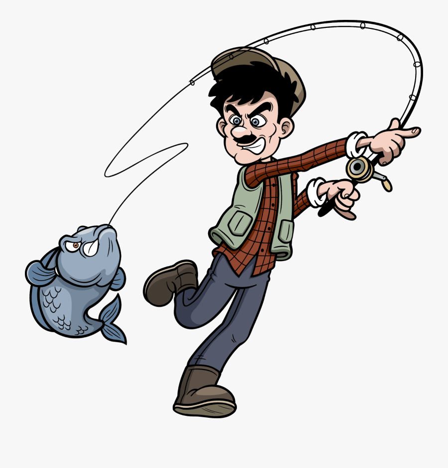 Cartoon Fisherman, Transparent Clipart