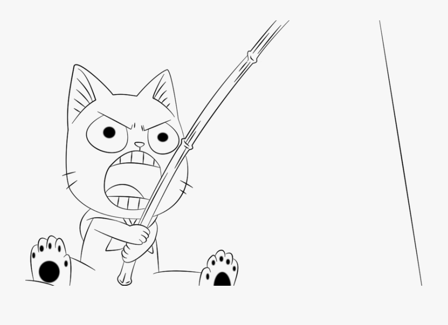 Fishing Lineart Black And White - Cartoon, Transparent Clipart