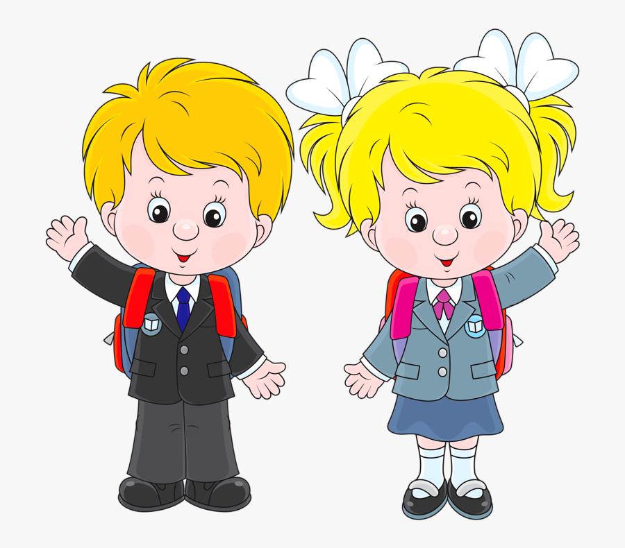 Personnages, Illustration, Individu, Personne, Gens - School Boy And Girl Clipart, Transparent Clipart