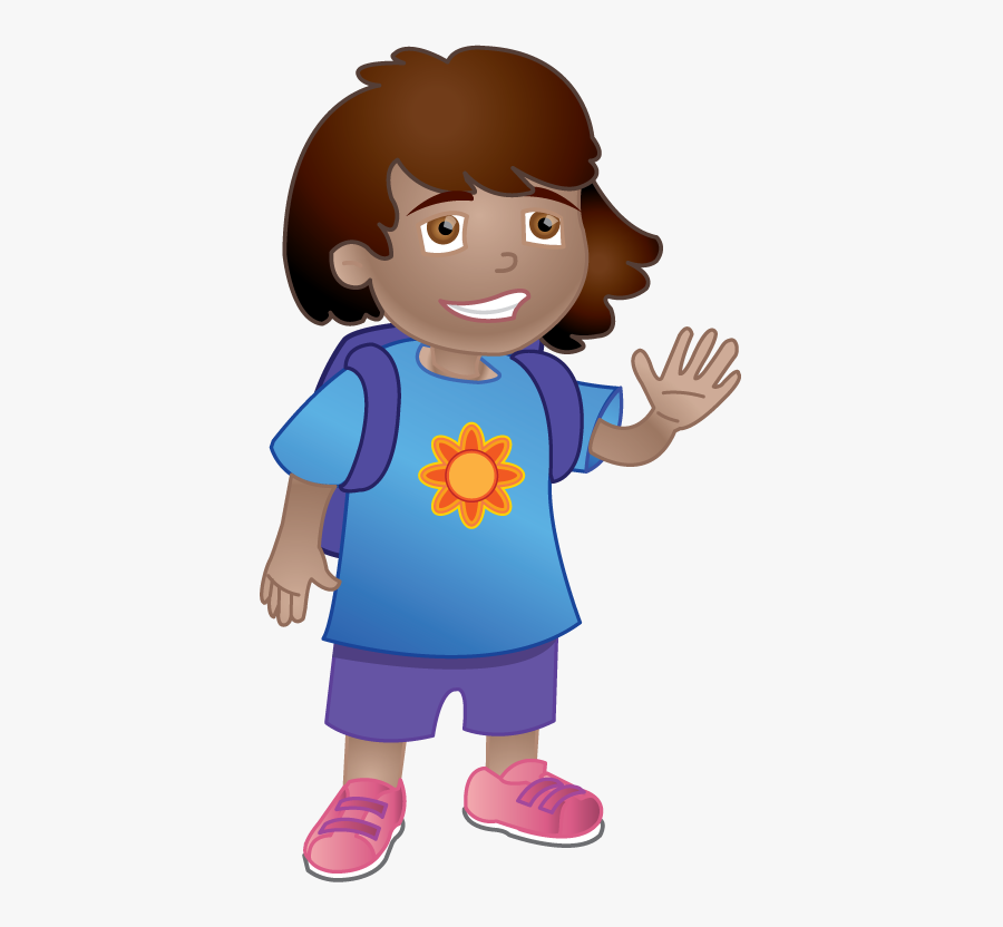Transparent Going To School Clipart - Black Cartoon Girl Getting Ready For School, Transparent Clipart
