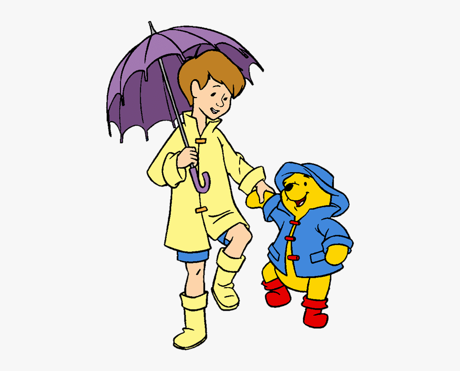 Christopher Robin Raincoat Clipart Winnie The Pooh - Christopher Robin And Pooh Rain, Transparent Clipart