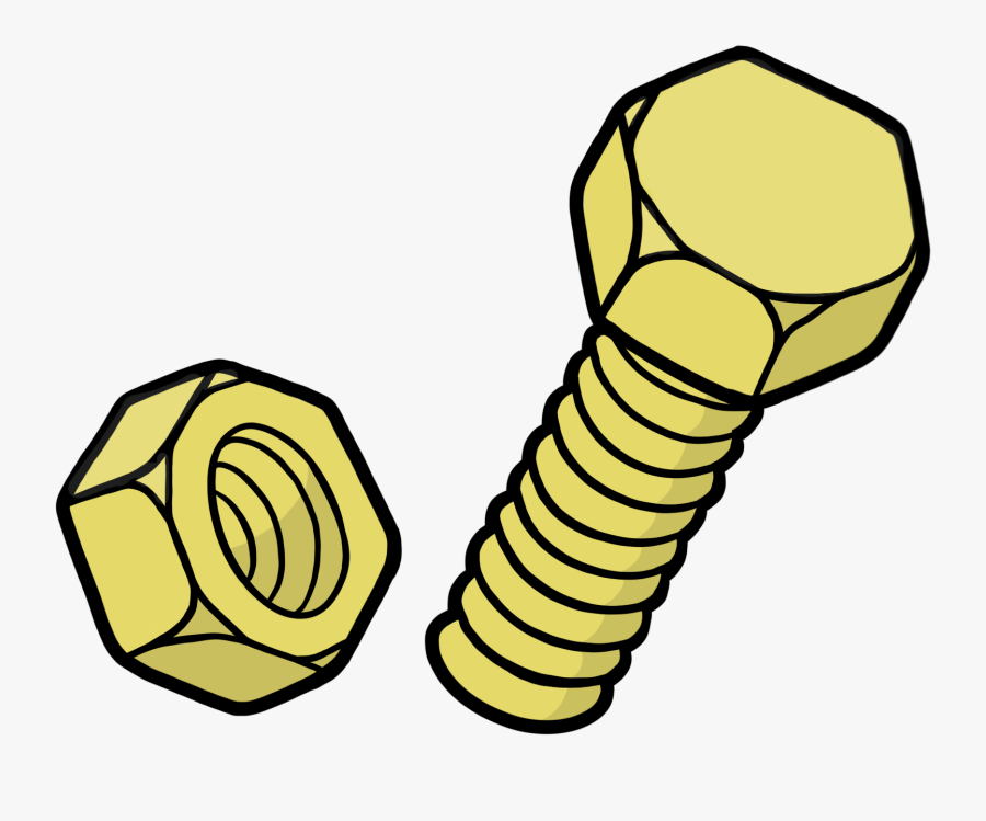 Yellow Nut And Bolt Clipart , Png Download - Nuts And Bolts Cartoon, Transparent Clipart