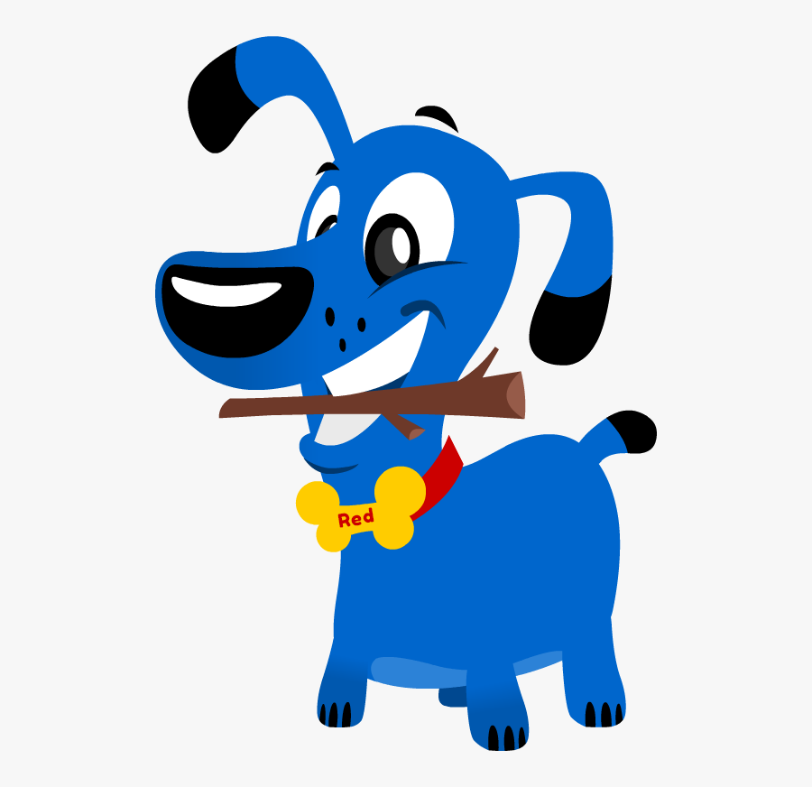 Blue Wheeler Dog Cartoon, Transparent Clipart