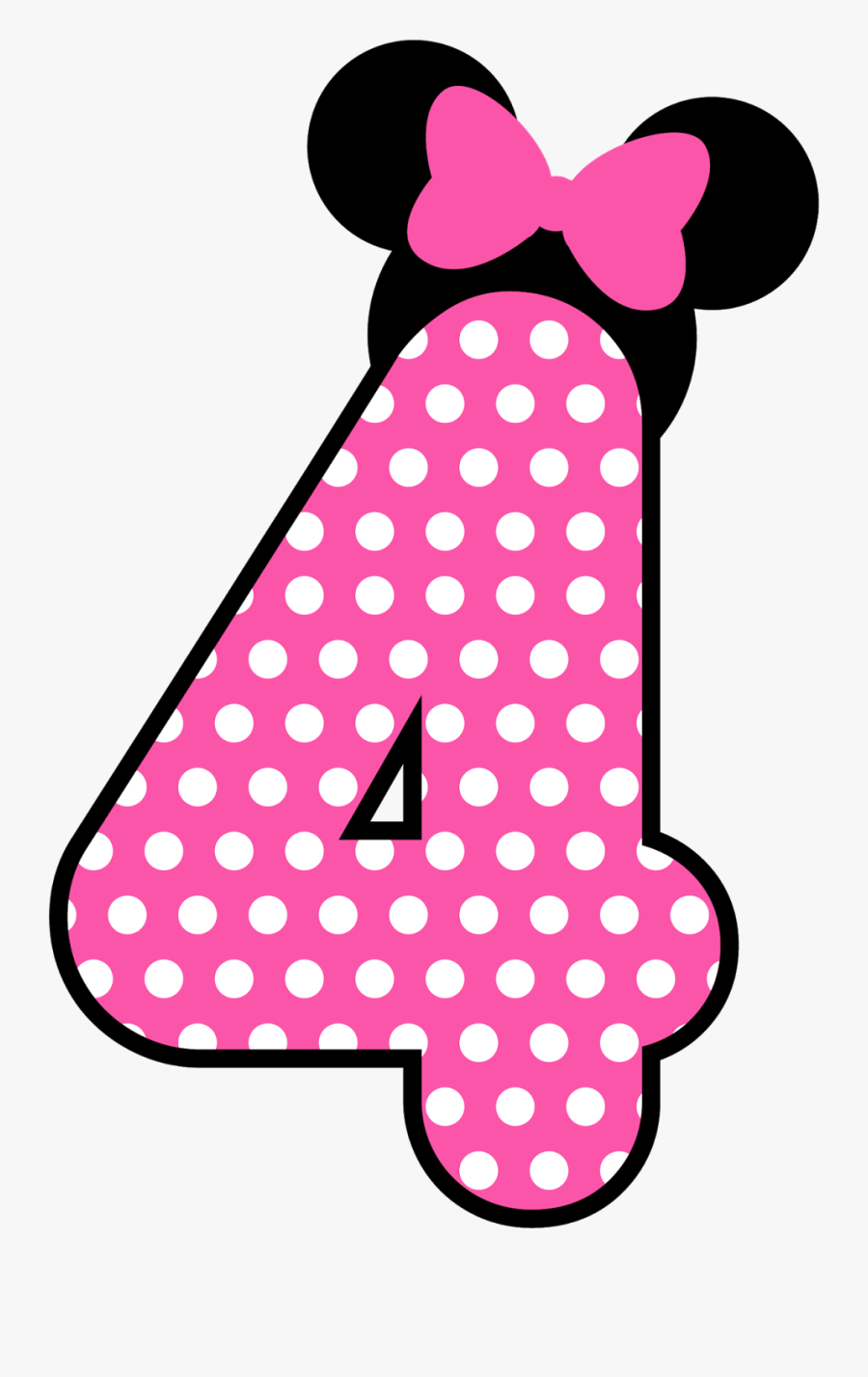7 Clipart Polka Dot Number - Red Minnie Mouse Number 2, Transparent Clipart