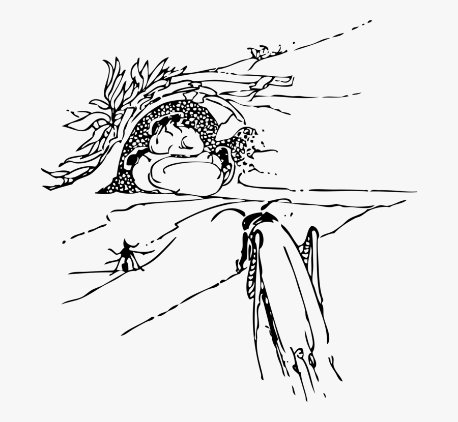 Ant And Grasshopper Drawing, Transparent Clipart