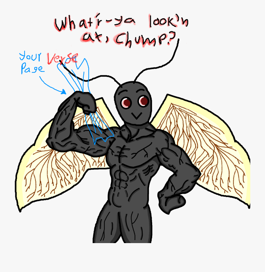 Ant The Mothman The Black The Nuclear Muscles The Man - Mothman Joke, Transparent Clipart