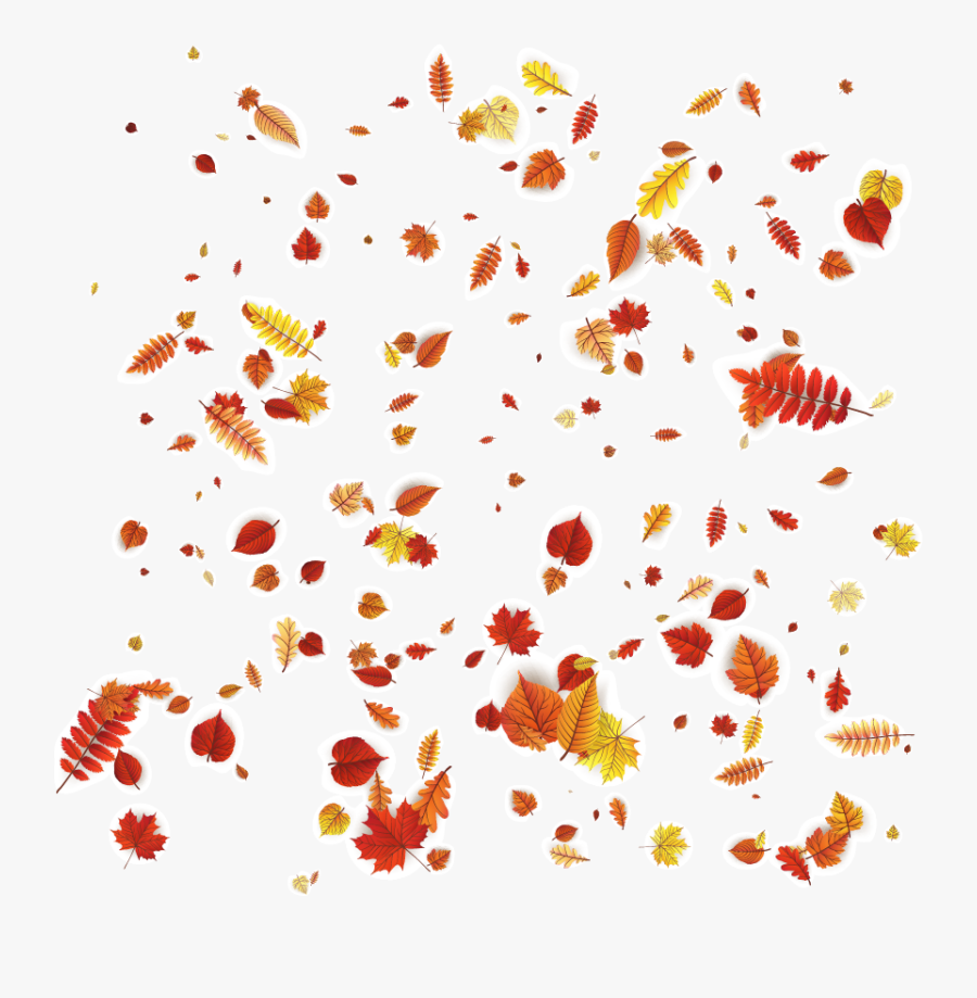 Petal Leaves Autumn Orange Vector Design Pattern Clipart - Autumn Leaves Falling Vector, Transparent Clipart