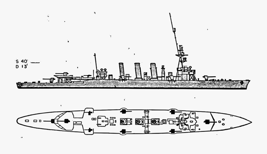 Battlecruiser,line Art,protected Cruiser - Savaş Gemisi Çizimi Kolay, Transparent Clipart