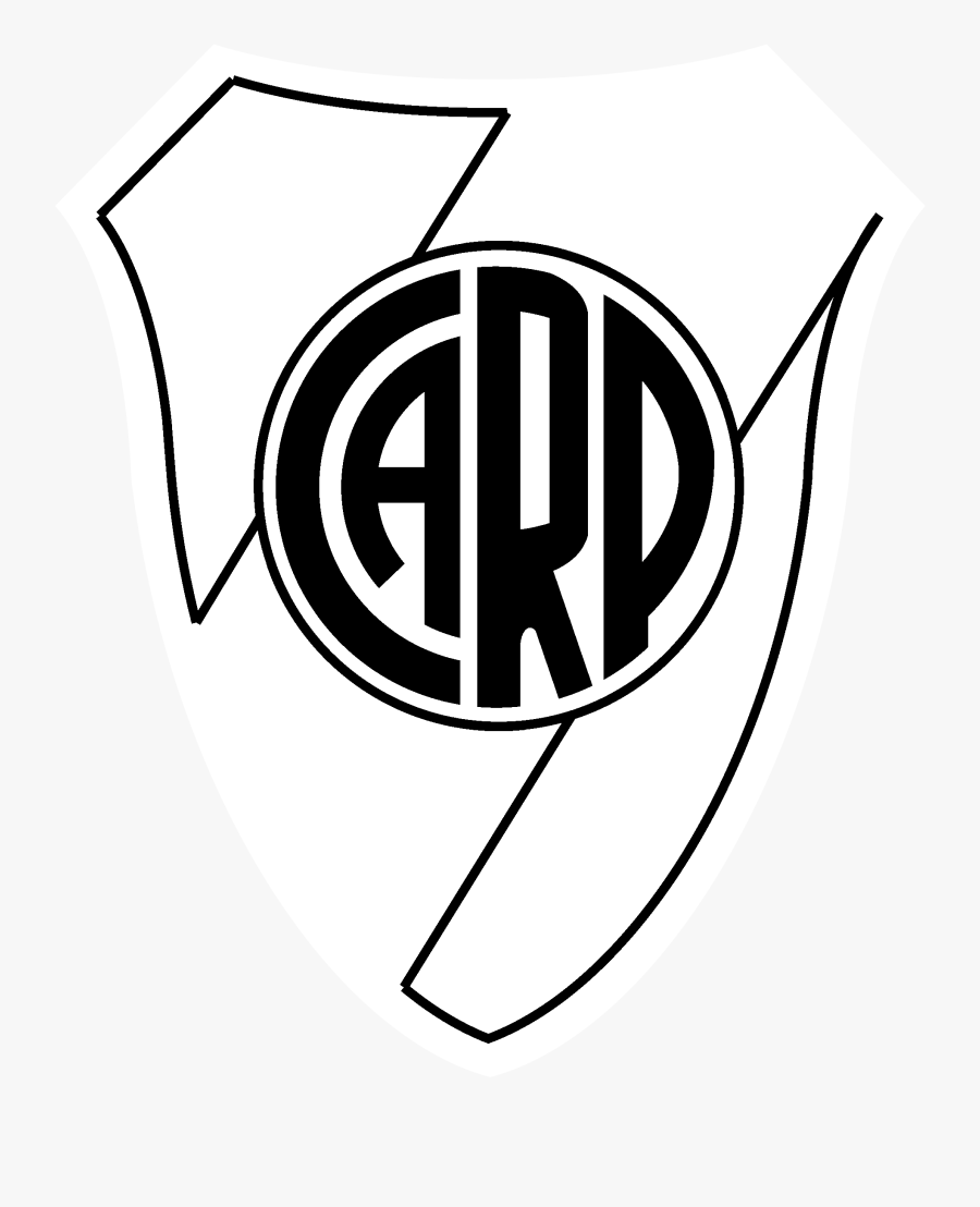 Club Atletico River Plate Logo Black And White - Logo River Plate Vector, Transparent Clipart