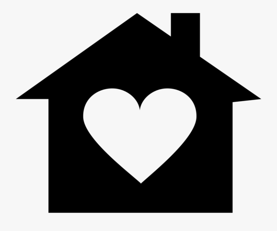 House With Heart Logo, Transparent Clipart