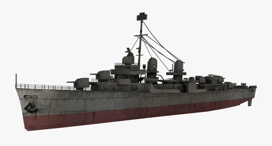 Fletcher-class Destroyer World War Ii Naval Ship - Call Of Duty Ww2 Ship, Transparent Clipart