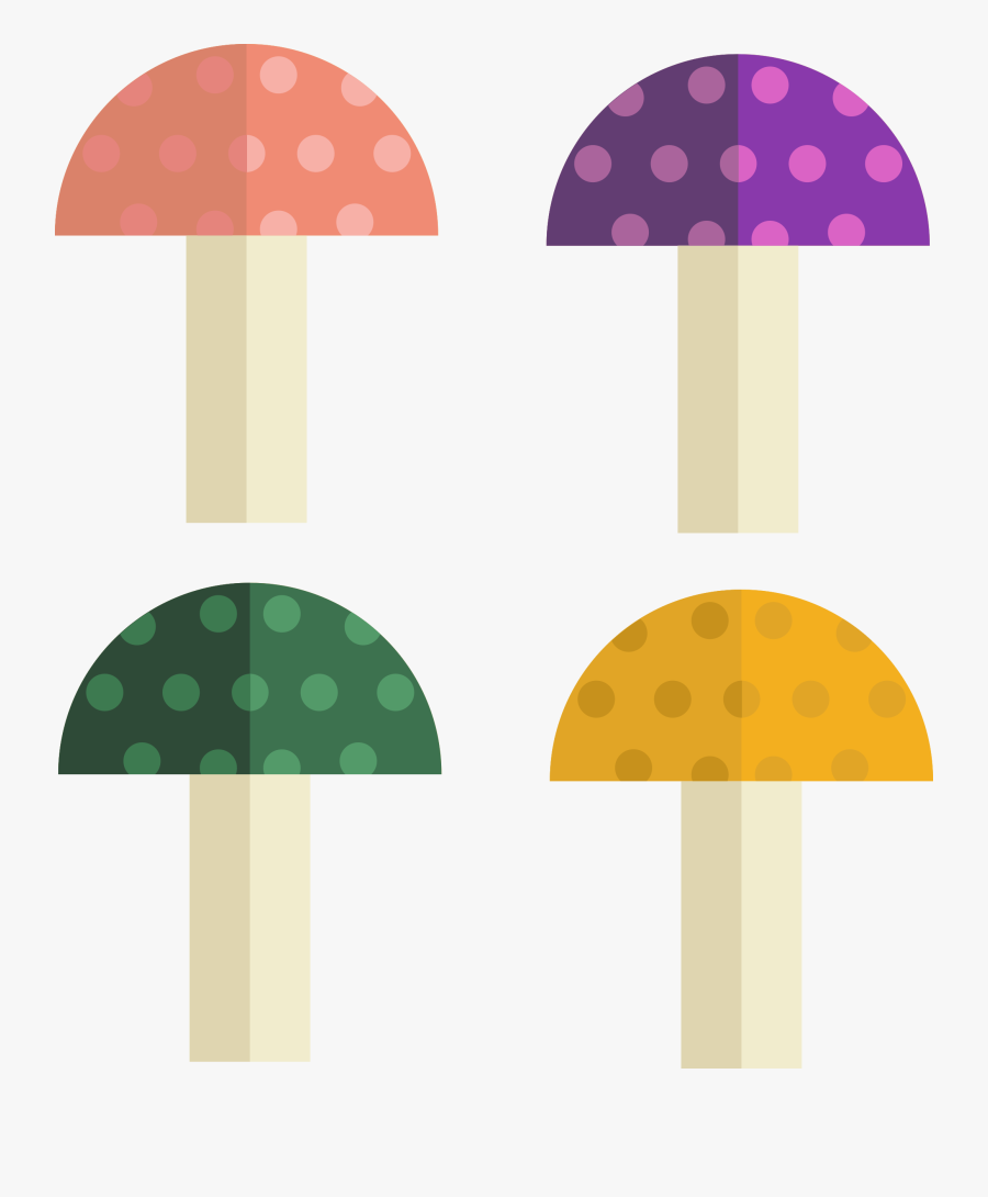 Mushroom Flat Big Image - Mushroom Flat Art, Transparent Clipart