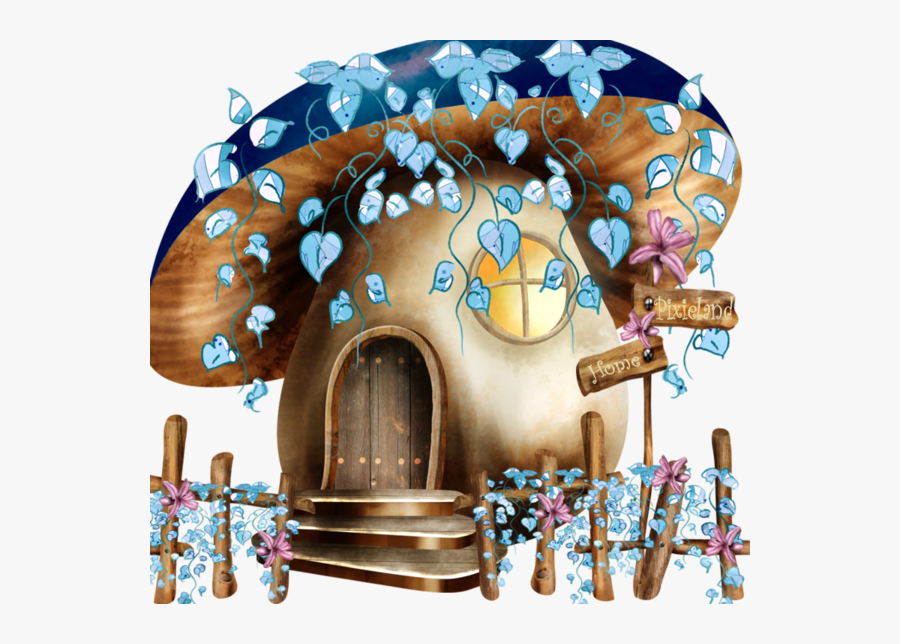 Transparent Mushroom House Clipart - Illustration, Transparent Clipart