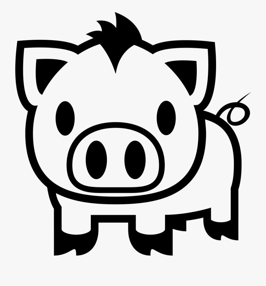 Love Pig - Emoji Pig Black And White, Transparent Clipart