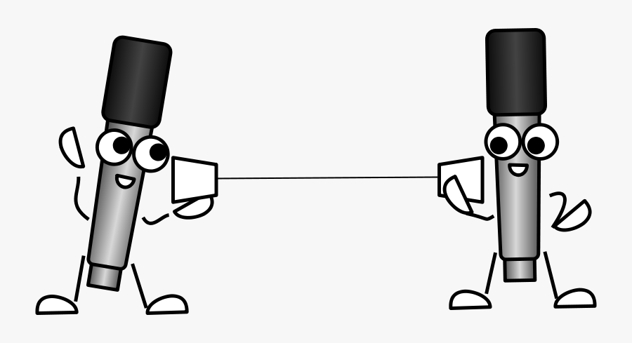 Mike The Mic String Telephone - Cartoon String Telephone, Transparent Clipart