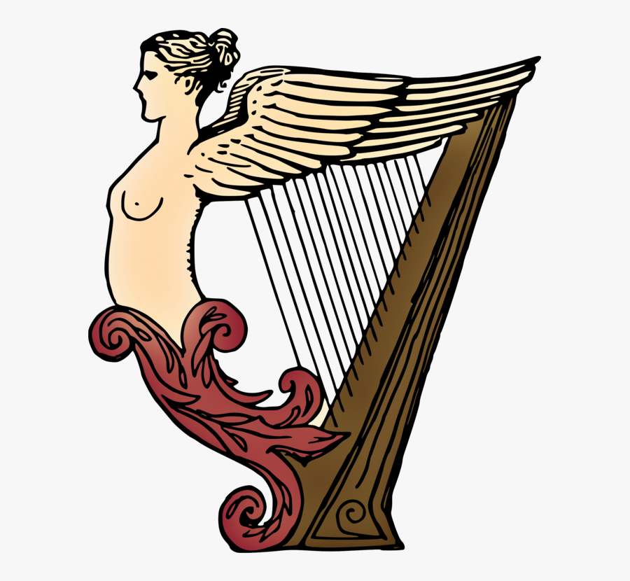 String Instrument,art,clàrsach - Harp Drawing, Transparent Clipart