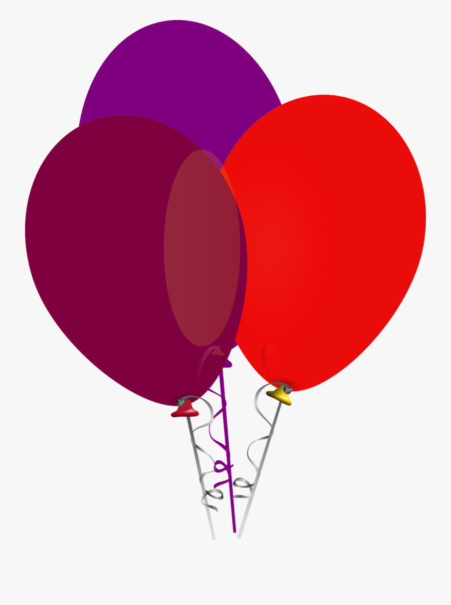 Ballons Clipart String - Purple And Red Balloons, Transparent Clipart