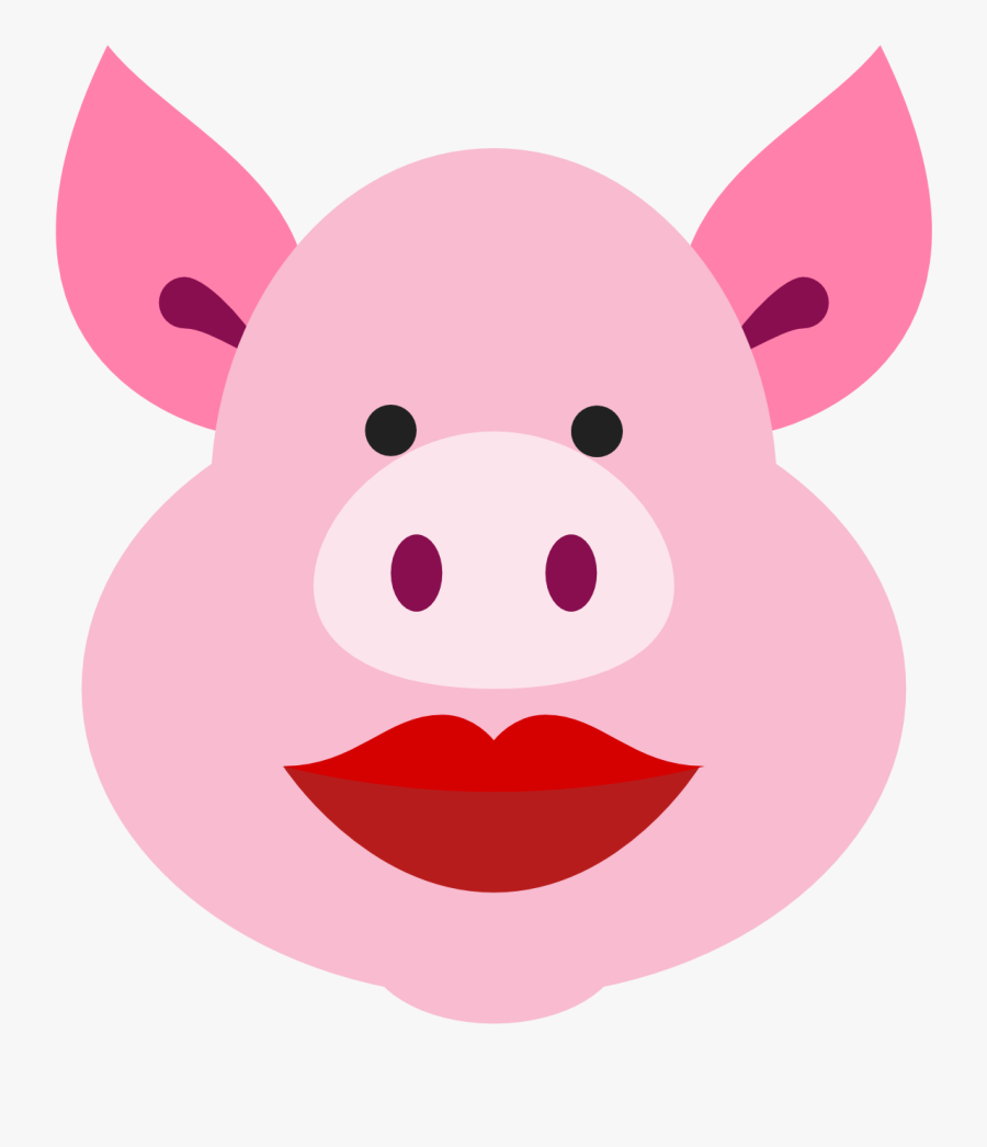 Cartoon Pig With Lipstick, Transparent Clipart
