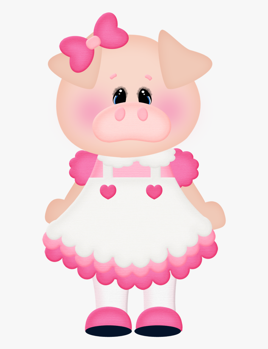 Cartoon Girl Pig, Transparent Clipart
