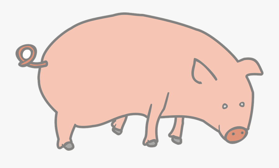 Outline, Marcelo, Drawing, Cartoon, Farm, Pink - Cartoon Walking Piglet Gif, Transparent Clipart