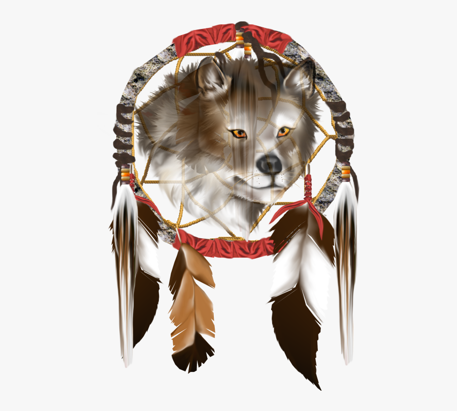 Wolf Face And Dream Catcher - Native American Psp Tubes, Transparent Clipart