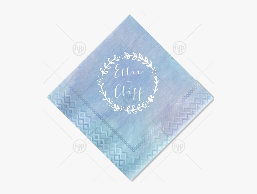 For Your Party"s Chic Ocean Watercolor Cocktail Napkin - Paper, Transparent Clipart