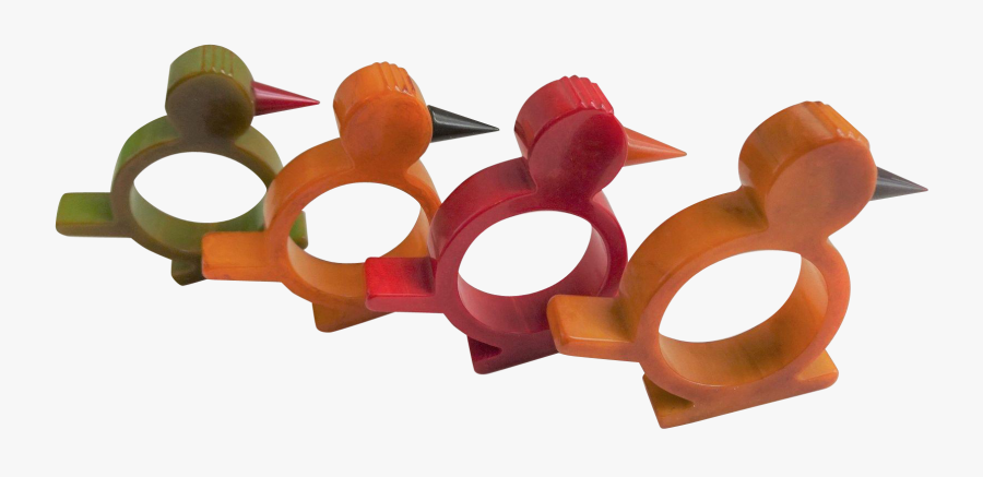 Bakelite Bird Napkin Rings Vintage 1940s Red Green - Wood, Transparent Clipart